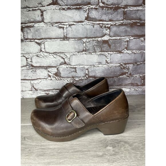 Dansko Tamara Chocolate Leather Strap Clogs Shoes Women Sz 40EU/9M US 4800457800 - Picture 15 of 16